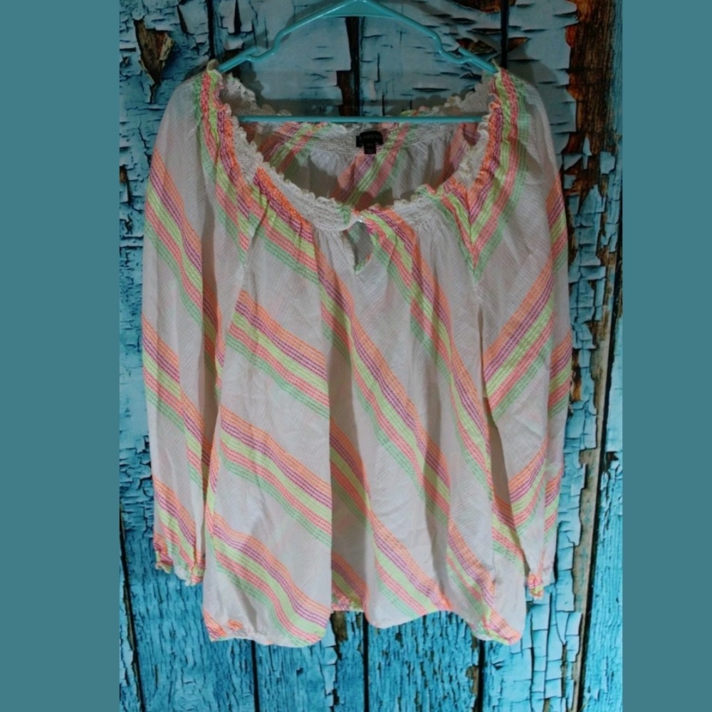 🛍LANE BRYANT NEW Long Sleeve Peasant Top